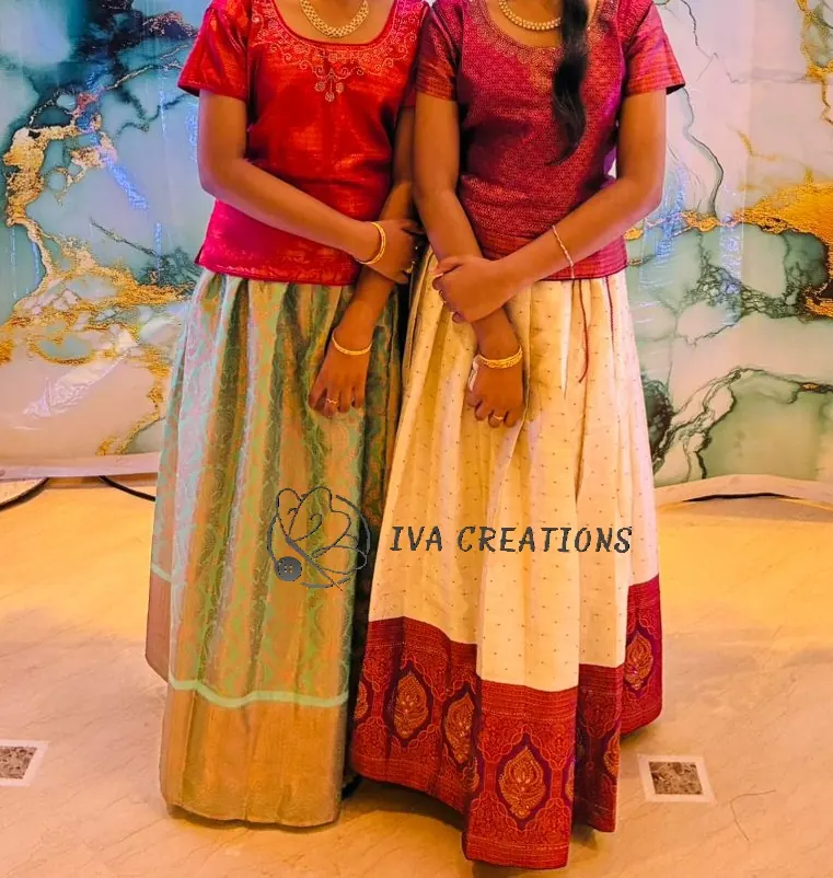 Matching skirt and blouse sets for girls